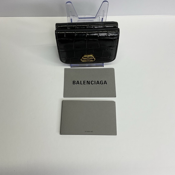 Balenciaga Compact, Black Leather Wallet Authentic - EUC - Picture 5 of 12